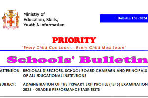 Cover_PRIORITY BULLETIN 156 – 2024 – ADMINISTRATION OF THE PRIMARY EXIT PROFILE (PEP5) EXAMINATION 2025 – GRADE 5 PERFORMANCE TASK TESTS