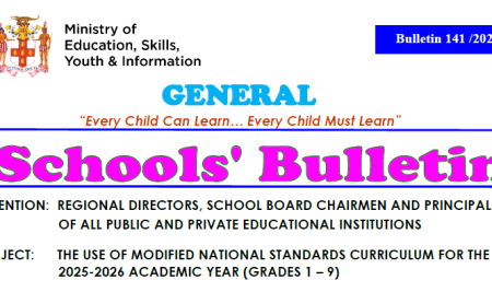 GENERAL BULLETIN 141 – 2025 – THE USE OF MODIFIED NATIONAL STANDARDS CURRICULUM FOR THE 2025-2026 ACADEMIC YEAR (GRADES 1 – 9)